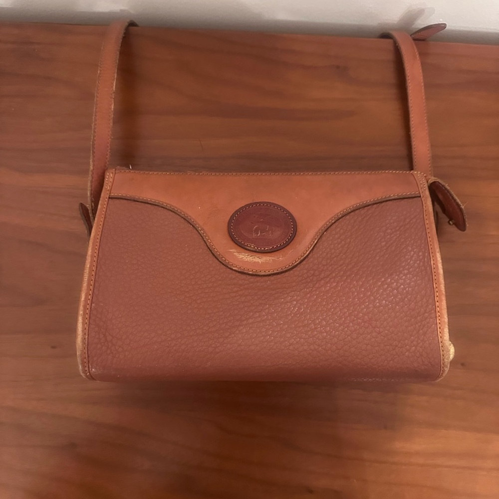 Dooney & Bourke Tan and Brown Pebbled Leather Crossbody